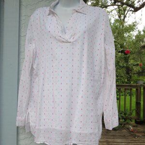 Linda Anderson Womans Pastel Multi color -gold flecks Long Sleeved Shirt Large